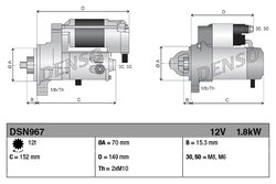 ELECTROMOTOR DENSO DSN967 - Compatibil cu MERCEDES-BENZ