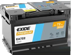 BATERIE DE PORNIRE EXIDE EA722 - Compatibil cu ALFA ROMEO, AUDI, AUSTIN, BENTLEY, BMW, CADILLAC, CHEVROLET, CITROEN, FERRARI, FO