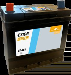 BATERIE DE PORNIRE EXIDE EB451 - Compatibil cu AUSTIN, BEDFORD, FIAT, LOTUS, MG, MORGAN, MORRIS, PEUGEOT, RELIANT, STEYR, TALBOT