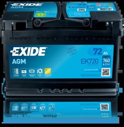BATERIE DE PORNIRE EXIDE EK720 - Compatibil cu AC, ALFA ROMEO, ALPINA, ASTON MARTIN, AUDI, BMW, BMW (BRILLIANCE), CADILLAC, CHEV