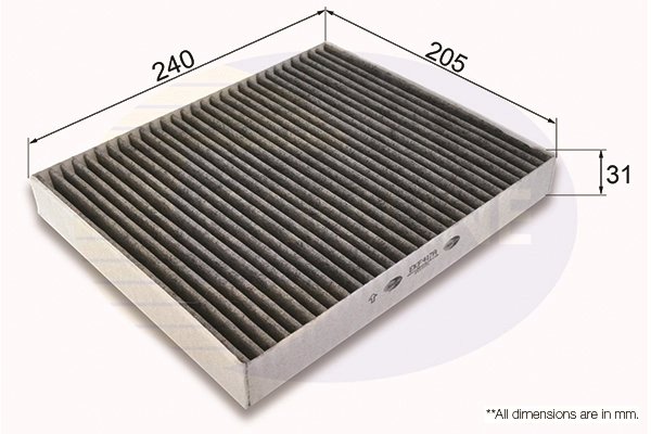 FILTRU AER HABITACLU COMLINE EKF417A - Compatibil cu BUICK, CADILLAC, CHEVROLET, OPEL, VAUXHALL