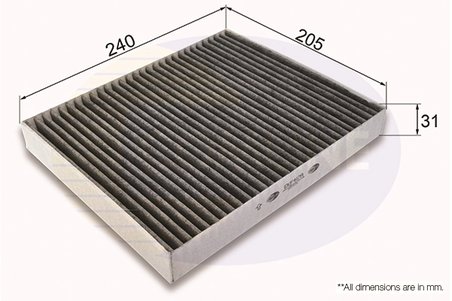 FILTRU AER HABITACLU COMLINE EKF417A - Compatibil cu BUICK, CADILLAC, CHEVROLET, OPEL, VAUXHALL