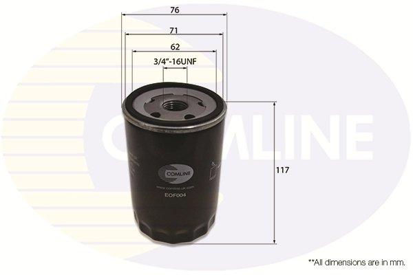 FILTRU ULEI COMLINE EOF004 - Compatibil cu CHRYSLER, DODGE, FORD, FORD USA, JAGUAR, JEEP, LAND ROVER, MAZDA, MORGAN