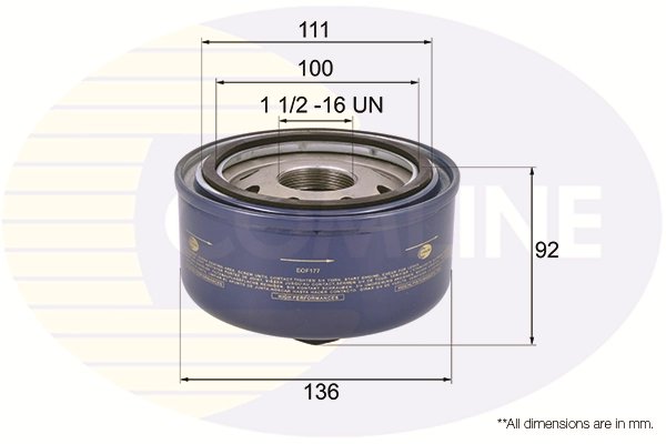 FILTRU ULEI COMLINE EOF177 - Compatibil cu VW