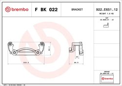 SET MONTAJ ETRIERE FRANA BREMBO F BK 022 - Compatibil cu NISSAN, OPEL, RENAULT