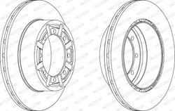 DISC FRANA FERODO FCR340A - Compatibil cu NISSAN, RENAULT TRUCKS