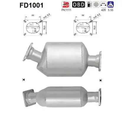 FILTRU DE PARTICULE AS FD1001 - Compatibil cu BMW