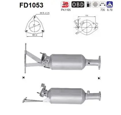 FILTRU DE PARTICULE AS FD1053 - Compatibil cu VOLVO