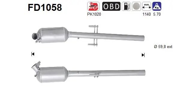 FILTRU DE PARTICULE AS FD1058 - Compatibil cu MERCEDES-BENZ
