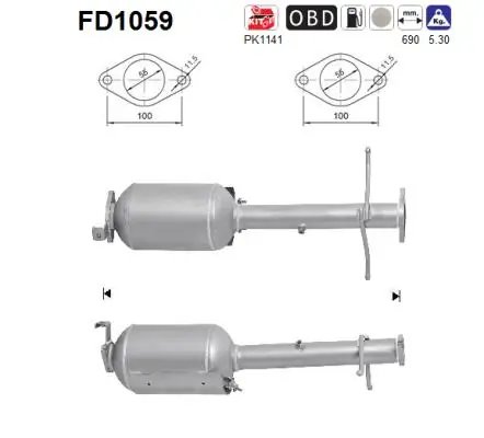 FILTRU DE PARTICULE AS FD1059 - Compatibil cu FORD