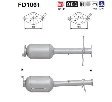 FILTRU DE PARTICULE AS FD1061 - Compatibil cu FORD