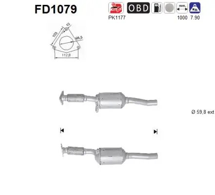 FILTRU DE PARTICULE AS FD1079 - Compatibil cu RENAULT