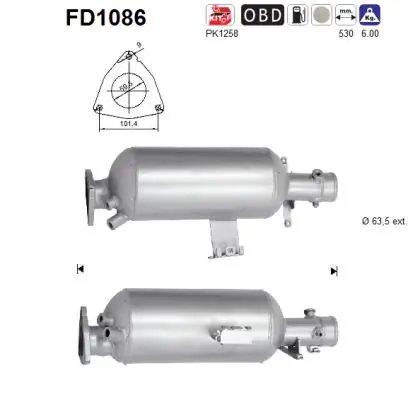 FILTRU DE PARTICULE AS FD1086 - Compatibil cu LAND ROVER