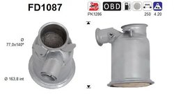 FILTRU DE PARTICULE AS FD1087 - Compatibil cu AUDI, SEAT, SKODA, VW