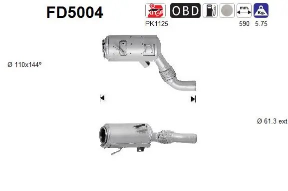 FILTRU DE PARTICULE AS FD5004 - Compatibil cu BMW