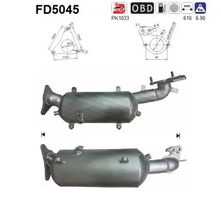FILTRU DE PARTICULE AS FD5045 - Compatibil cu SUBARU
