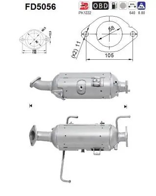 FILTRU DE PARTICULE AS FD5056 - Compatibil cu MAZDA