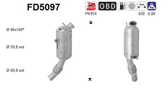 FILTRU DE PARTICULE AS FD5097 - Compatibil cu BMW