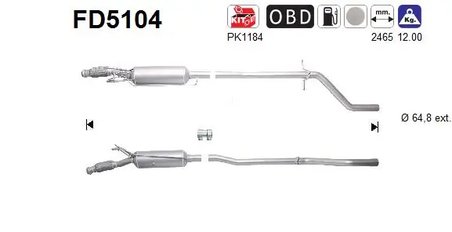 FILTRU DE PARTICULE AS FD5104 - Compatibil cu CITROEN, PEUGEOT