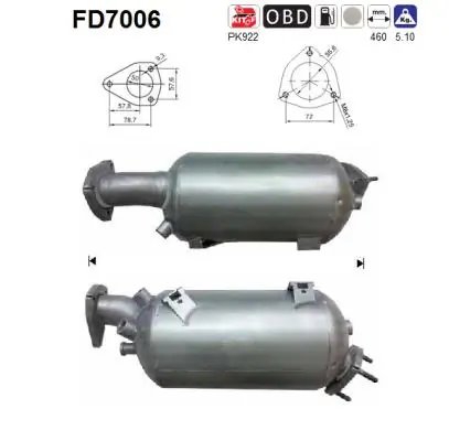 FILTRU DE PARTICULE AS FD7006 - Compatibil cu AUDI