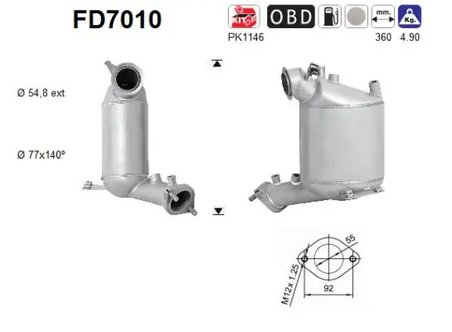 FILTRU DE PARTICULE AS FD7010 - Compatibil cu MITSUBISHI