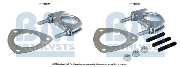 SET MONTARE TOBA ESAPAMENT BM CATALYSTS FK70602 - Compatibil cu OPEL, VAUXHALL