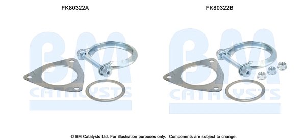 SET MONTAJ CATALIZATOR BM CATALYSTS FK80322 - Compatibil cu ALFA ROMEO, FIAT, OPEL, SAAB, VAUXHALL