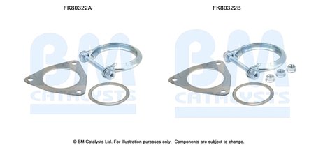 SET MONTAJ CATALIZATOR BM CATALYSTS FK80322 - Compatibil cu ALFA ROMEO, FIAT, OPEL, SAAB, VAUXHALL