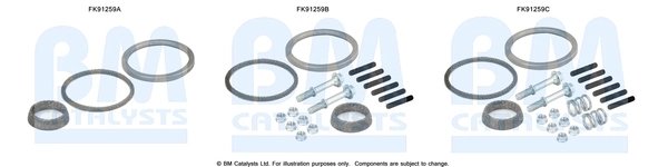 SET MONTAJ CATALIZATOR BM CATALYSTS FK91259 - Compatibil cu NISSAN