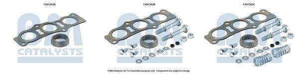 SET MONTAJ CATALIZATOR BM CATALYSTS FK91263 - Compatibil cu CITROEN, PEUGEOT, TOYOTA