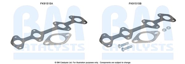 SET MONTAJ CATALIZATOR BM CATALYSTS FK91515 - Compatibil cu FIAT, LANCIA
