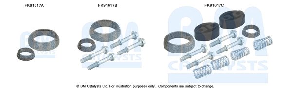 SET MONTAJ CATALIZATOR BM CATALYSTS FK91617 - Compatibil cu TOYOTA