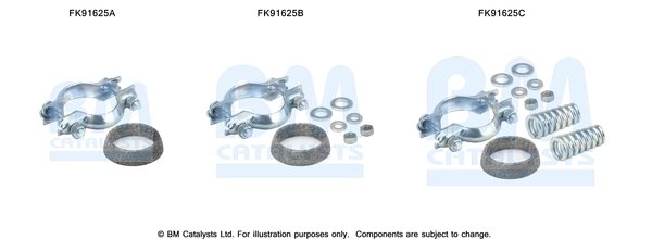 SET MONTAJ CATALIZATOR BM CATALYSTS FK91625 - Compatibil cu RENAULT