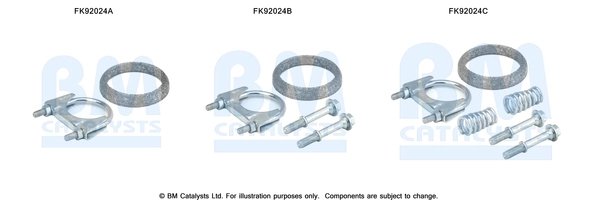 SET MONTAJ CATALIZATOR BM CATALYSTS FK92024 - Compatibil cu RENAULT
