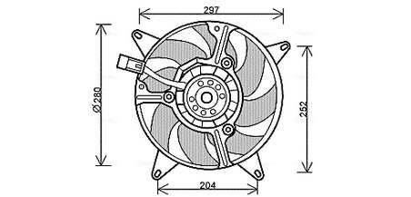 VENTILATOR RADIATOR RACIRE AVA QUALITY COOLING FT7544 - Compatibil cu FIAT