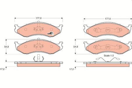 SET PLACUTE FRANA TRW GDB1153 - Compatibil cu JEEP, JEEP (BJC), KIA