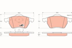 SET PLACUTE FRANA TRW GDB1204 - Compatibil cu FORD, SEAT, VW