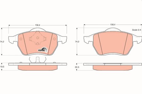 SET PLACUTE FRANA TRW GDB1204 - Compatibil cu FORD, SEAT, VW
