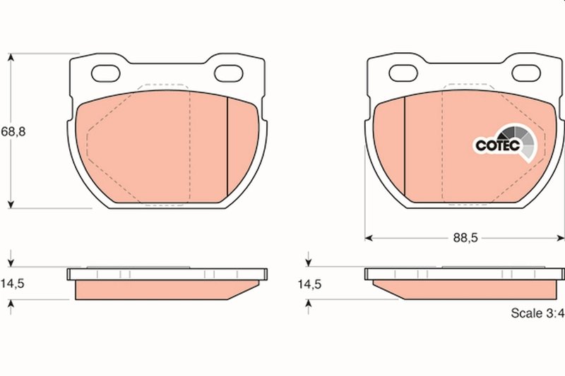 SET PLACUTE FRANA TRW GDB1209 - Compatibil cu LAND ROVER