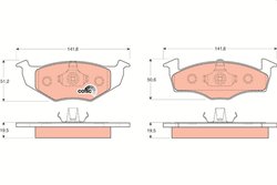 SET PLACUTE FRANA TRW GDB1218 - Compatibil cu SEAT, VW