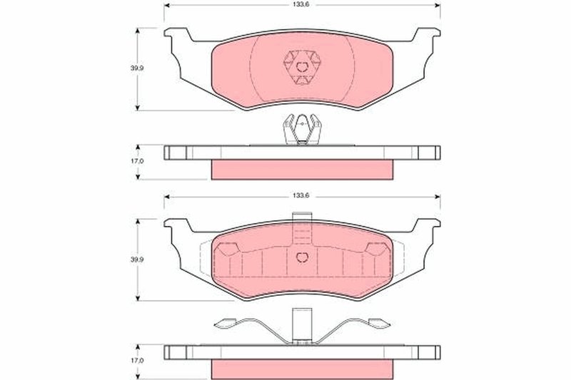 SET PLACUTE FRANA TRW GDB1234 - Compatibil cu CHRYSLER, DODGE, PLYMOUTH