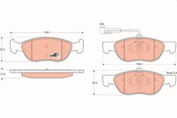 SET PLACUTE FRANA TRW GDB1290 - Compatibil cu FIAT, LANCIA