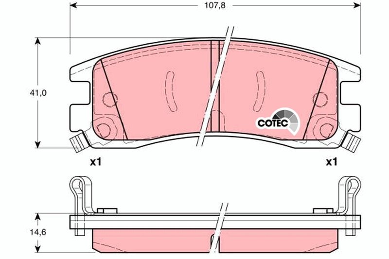 SET PLACUTE FRANA TRW GDB1309 - Compatibil cu BUICK, BUICK (SGM), CADILLAC, CHEVROLET, MEGA, OPEL, PONTIAC, VAUXHALL