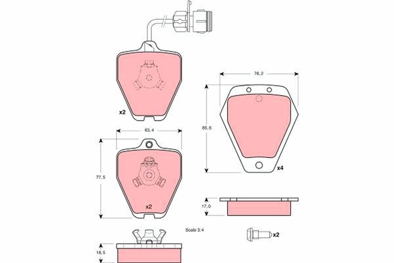 SET PLACUTE FRANA TRW GDB1329 - Compatibil cu AUDI