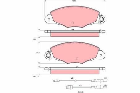 SET PLACUTE FRANA TRW GDB1336 - Compatibil cu CITROEN