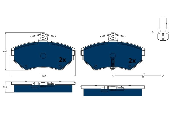 SET PLACUTE FRANA TRW GDB1366BTE - Compatibil cu AUDI