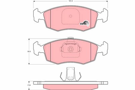 SET PLACUTE FRANA TRW GDB1383 - Compatibil cu FIAT, FIAT (NANJING)