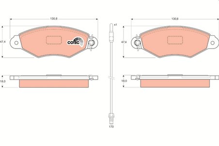 SET PLACUTE FRANA TRW GDB1402 - Compatibil cu NISSAN, RENAULT