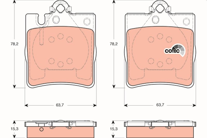 SET PLACUTE FRANA TRW GDB1421 - Compatibil cu MERCEDES-BENZ