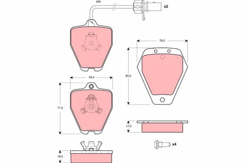SET PLACUTE FRANA TRW GDB1451 - Compatibil cu AUDI